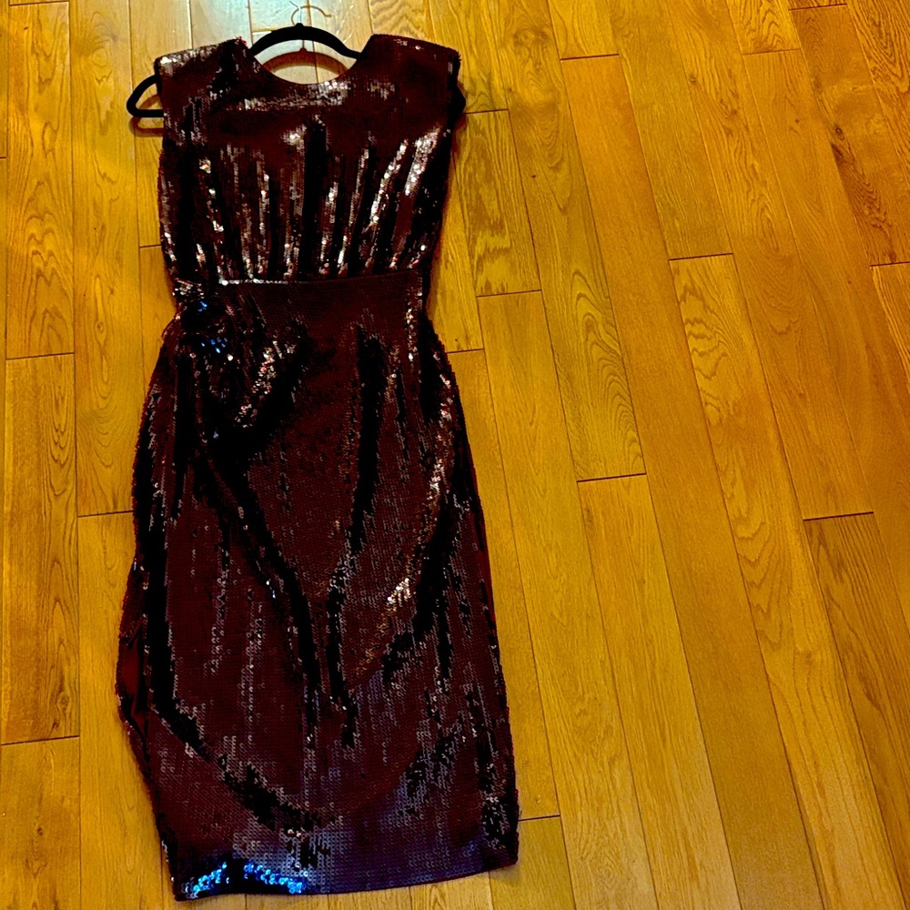 Elegant Sequin Evening Dress - Black